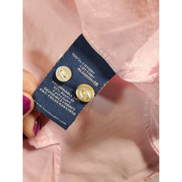 Façonnable Shirt Men 2XL Pink Cotton Long Sleeve Tailored Fit Collar Button Down - Picture 10 of 11